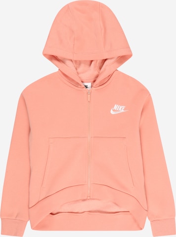 Nike Sportswear Zip-Up Hoodie in Orange: front