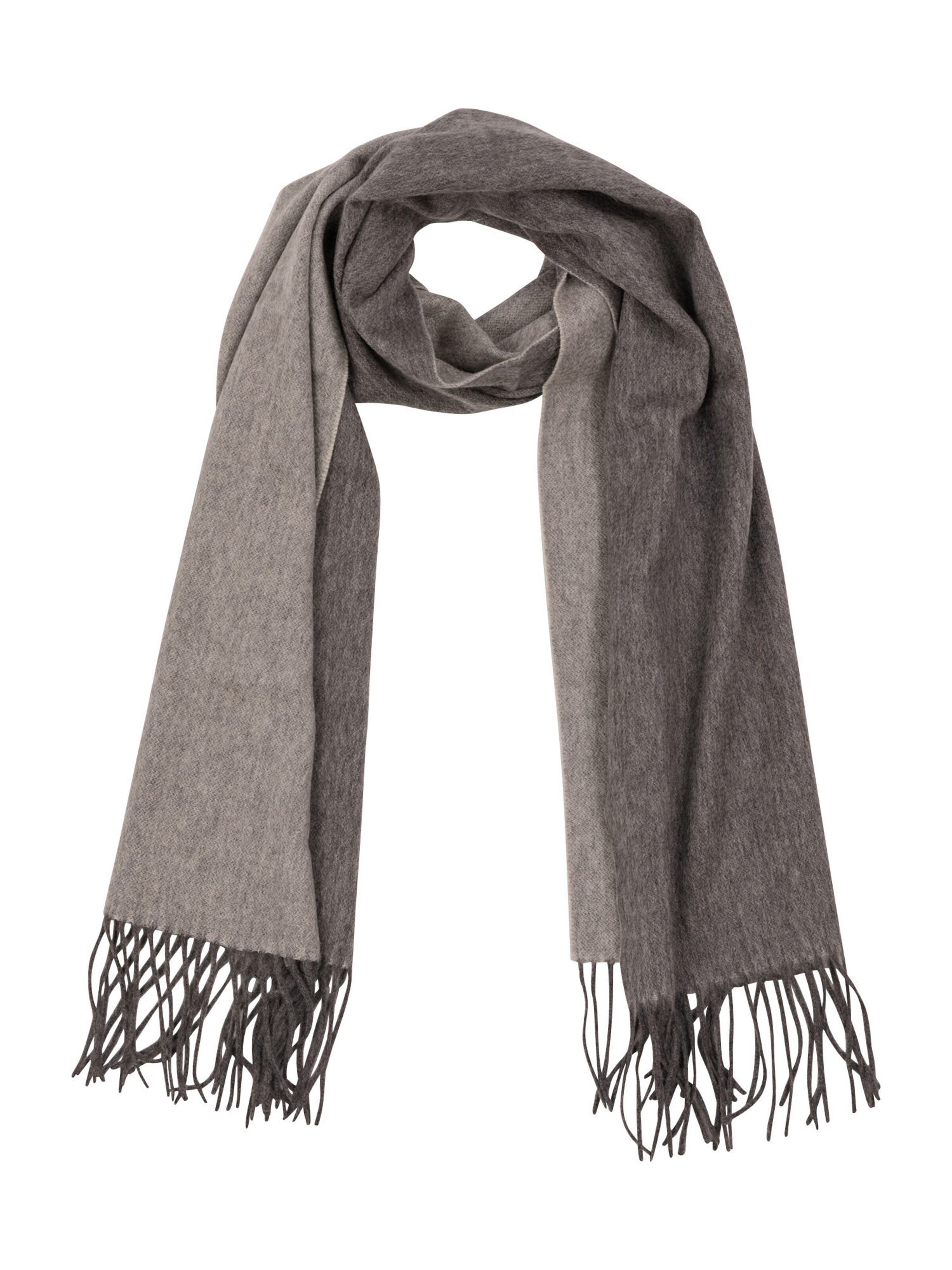 CASH-MERE.CH Scarf 'Double face' in Grey: front