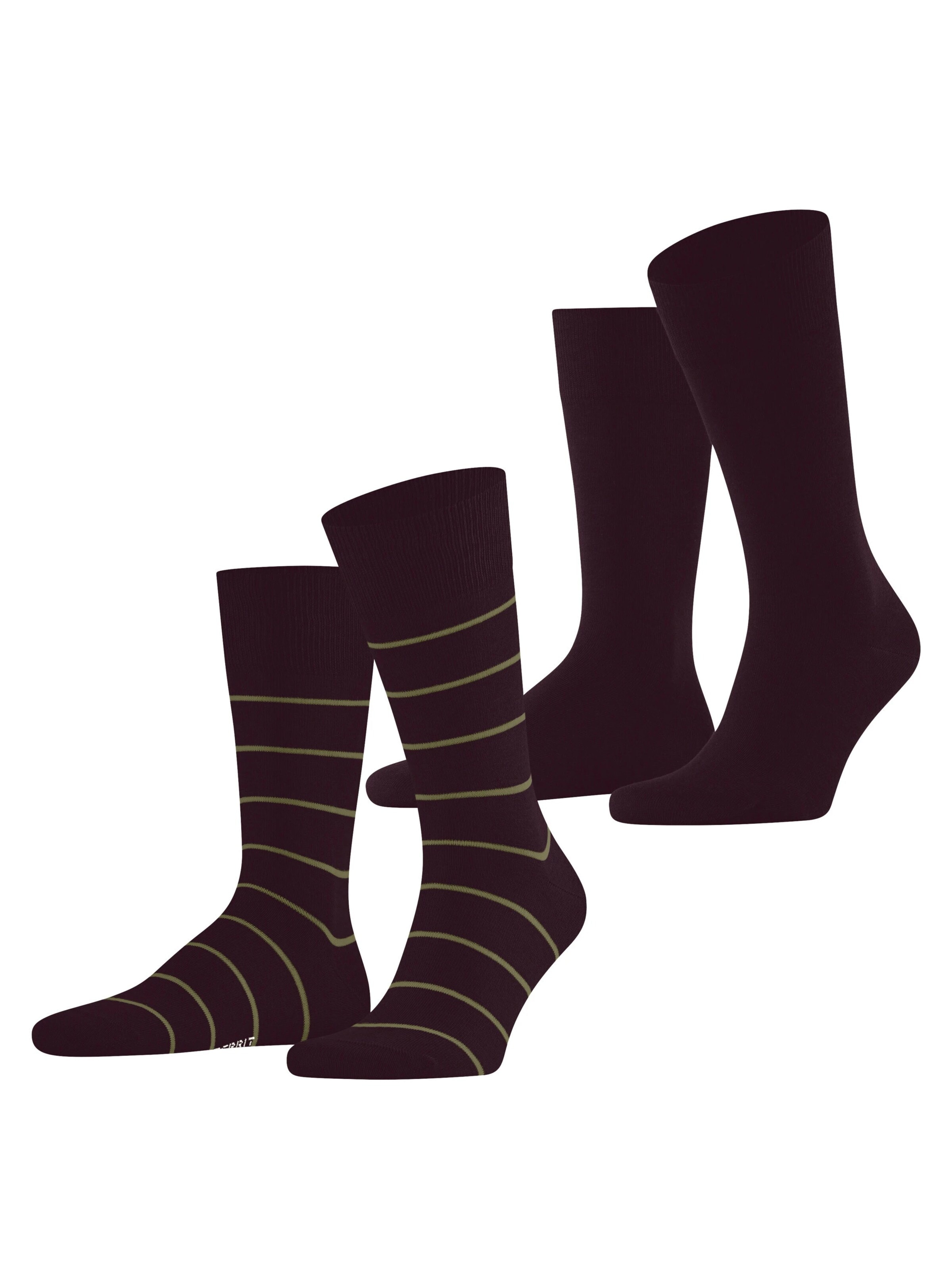 ESPRIT Socken 'Modern Stripe 2-Pack'‌‌‌‌‌‌ in Rot: Vorderseite