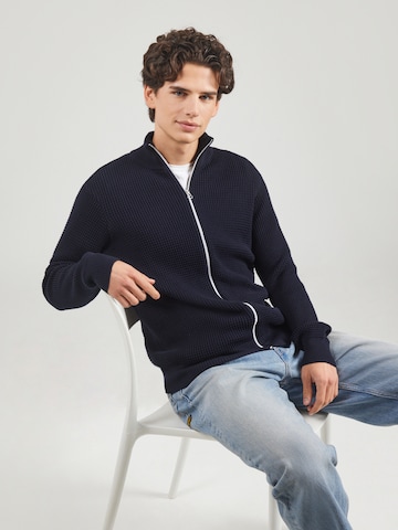 Kronstadt Knit cardigan 'Abel' in Blue: front