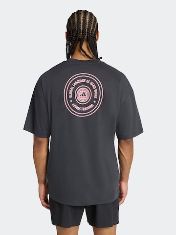 ADIDAS PERFORMANCE Performance shirt 'GFX Glob Q3' in Black: front