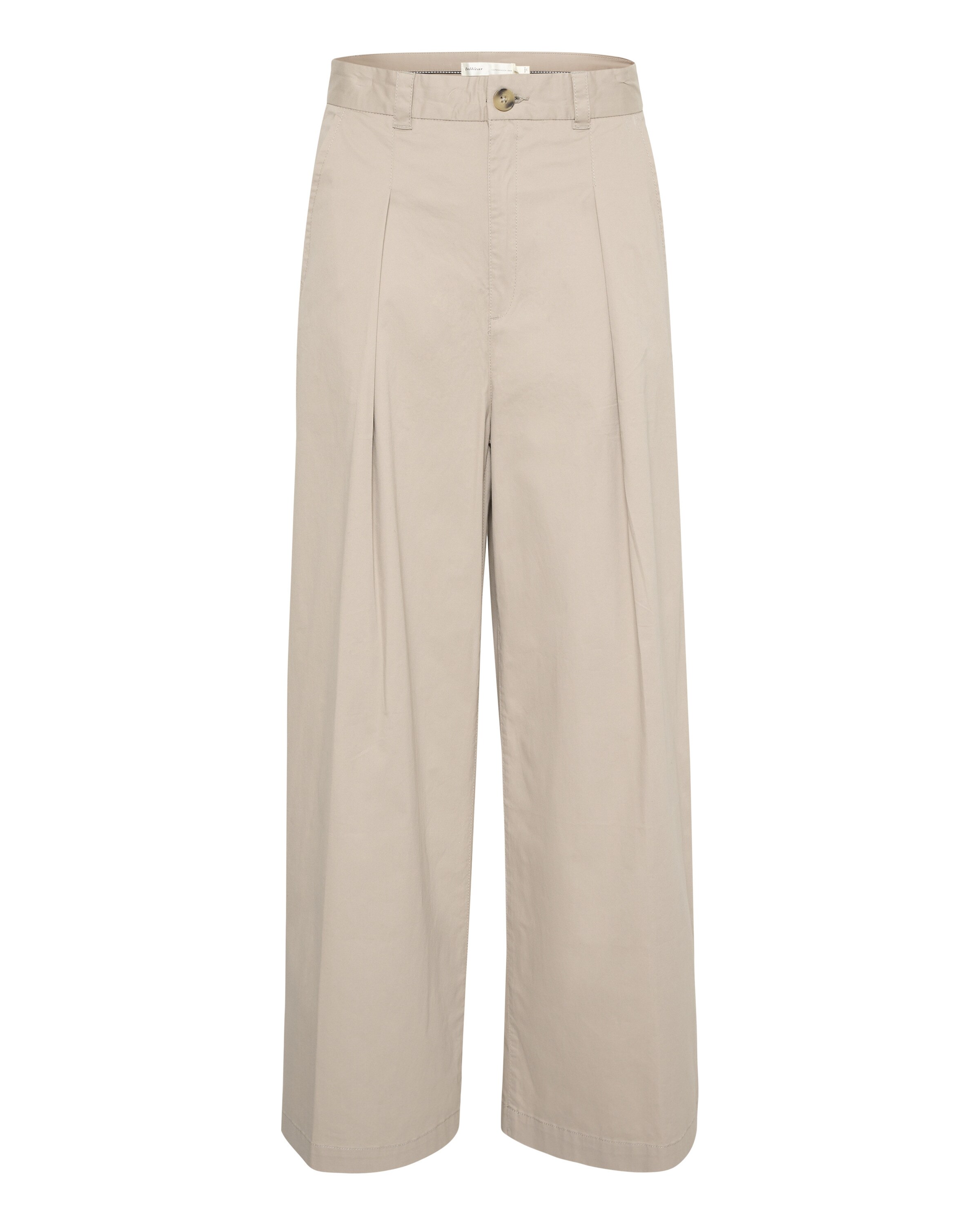 InWear Bukser med lægfolder i mørkebeige, Produktvisning