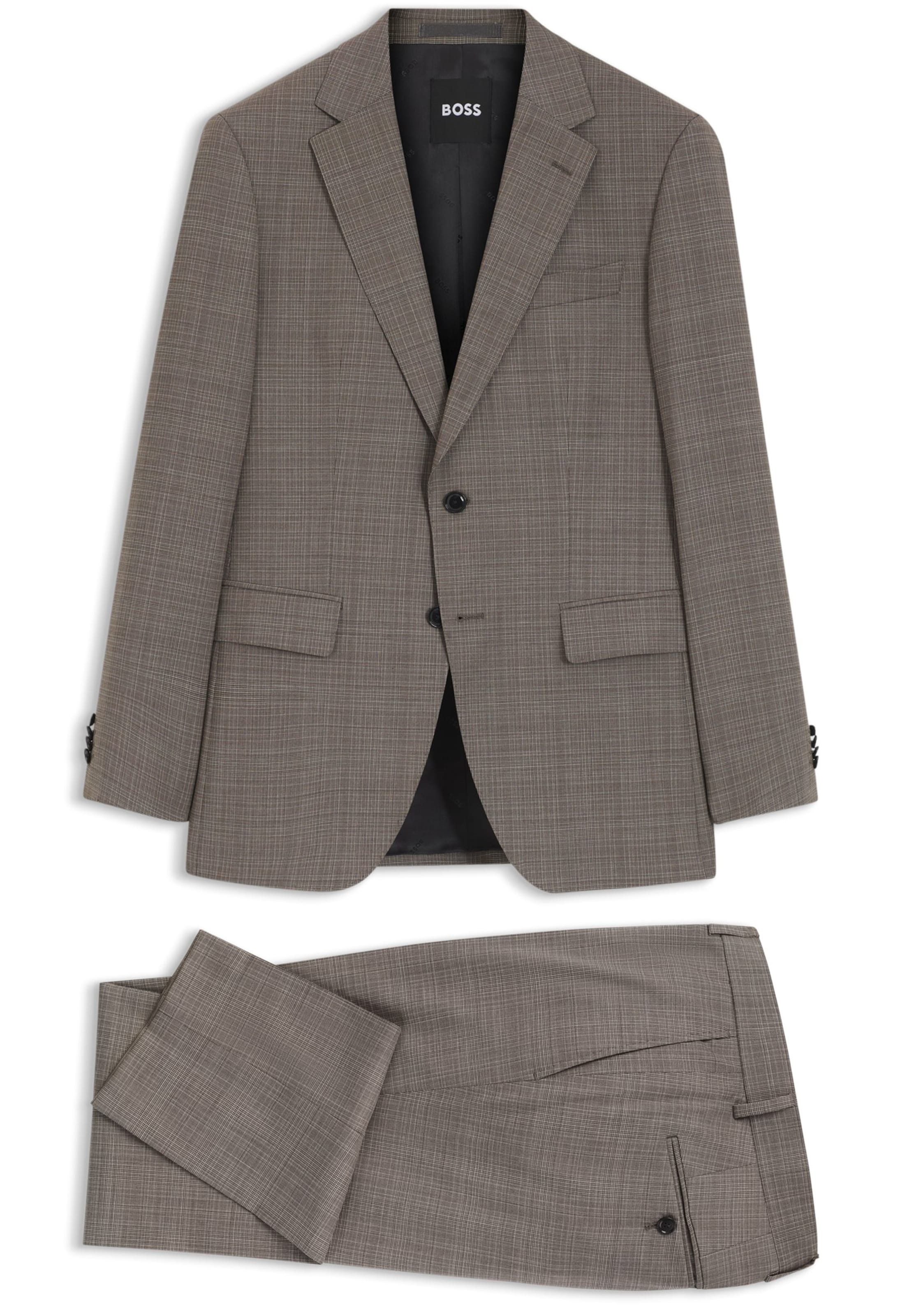 BOSS Slim fit Suit ' Huge ' in Beige: front