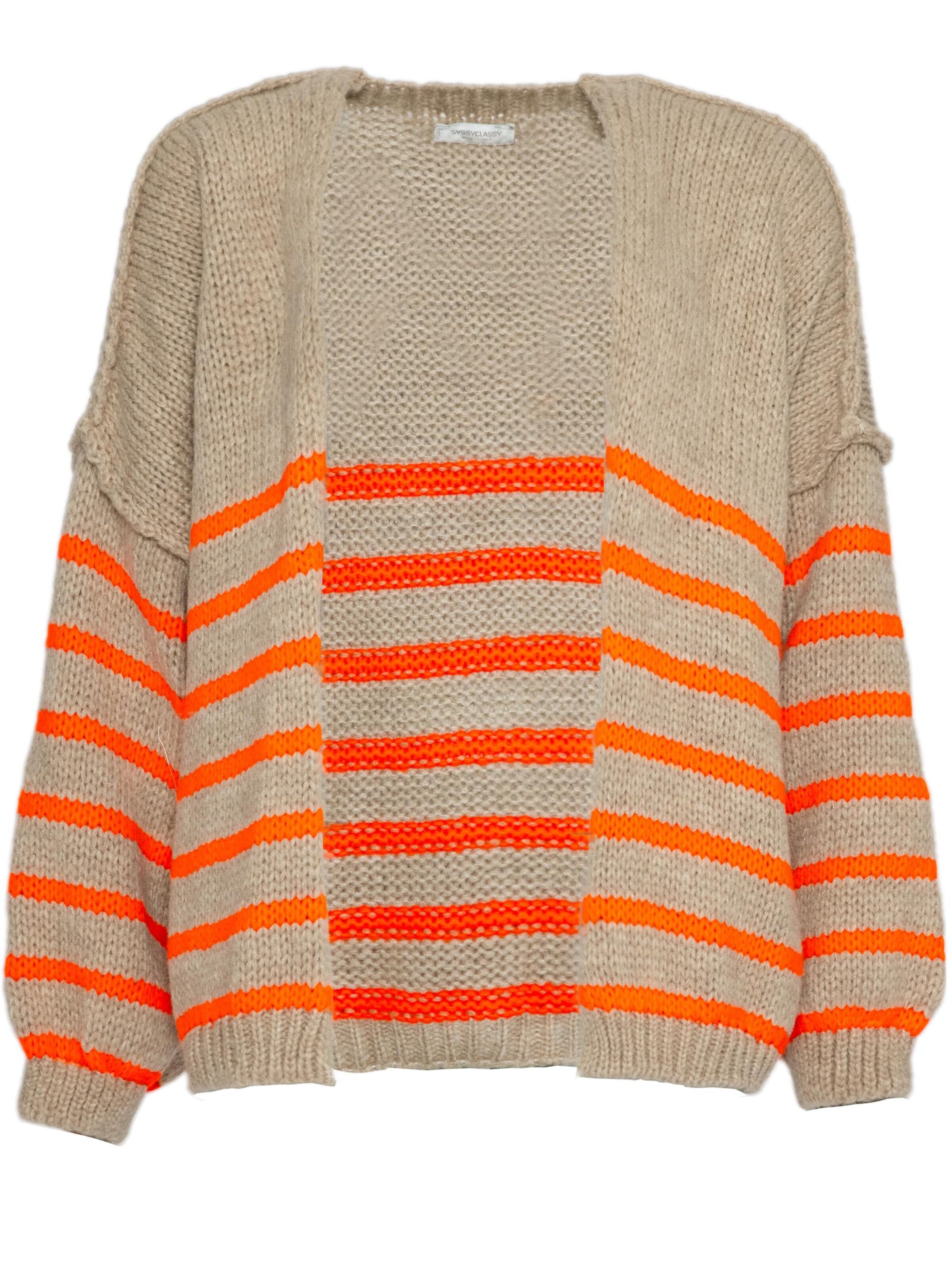SASSYCLASSY Oversizestrickjacke‌‌ in Beige: Vorderseite