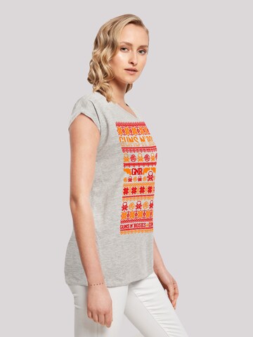 F4NT4STIC Shirt 'Guns And Roses Christmas' in Grijs