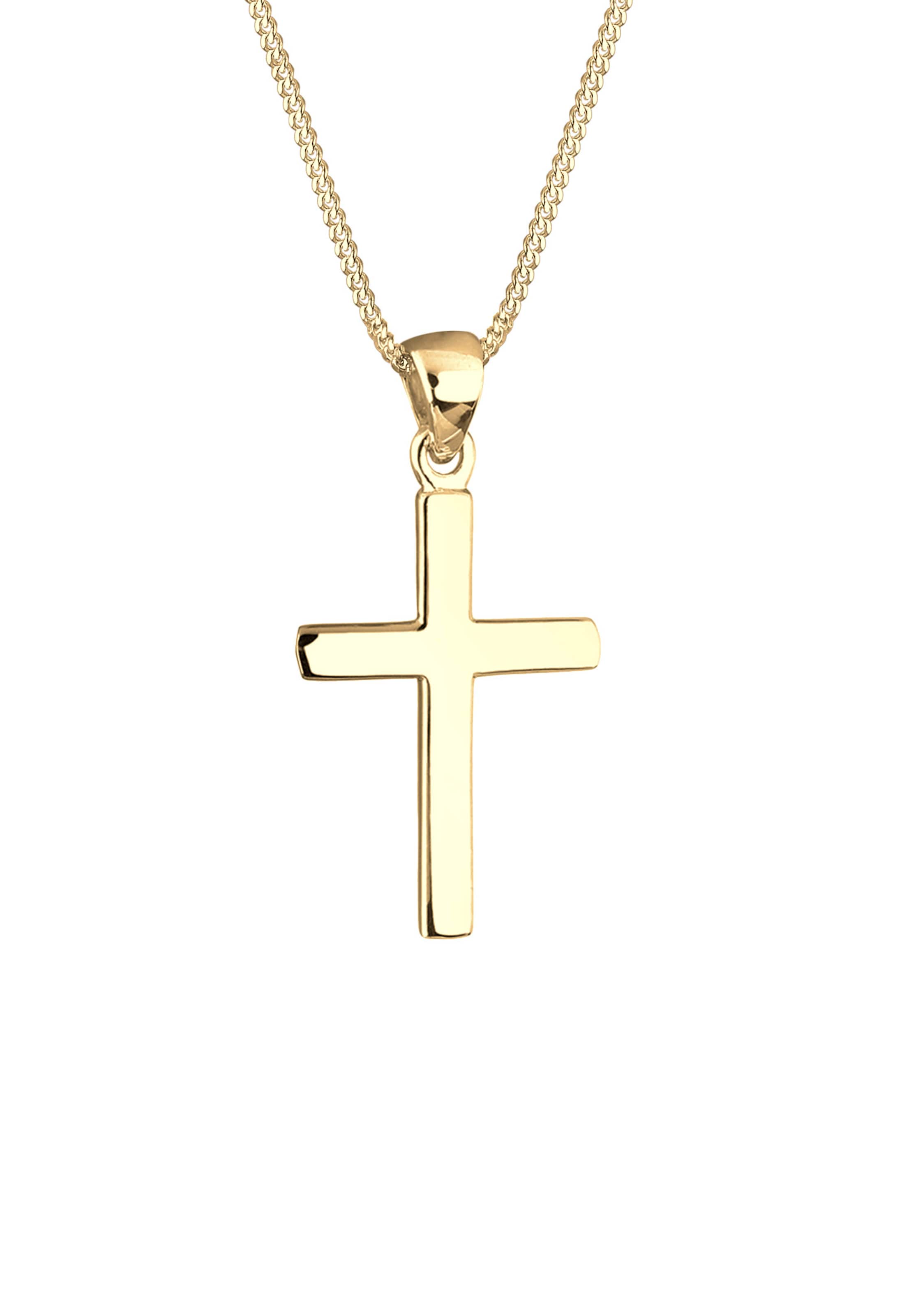 ELLI Ketting 'Kreuz' in Goud