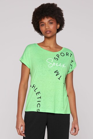 Soccx Ärmelloses Shirt mit Ausbrenner-Effekten in Grün: Vorderseite