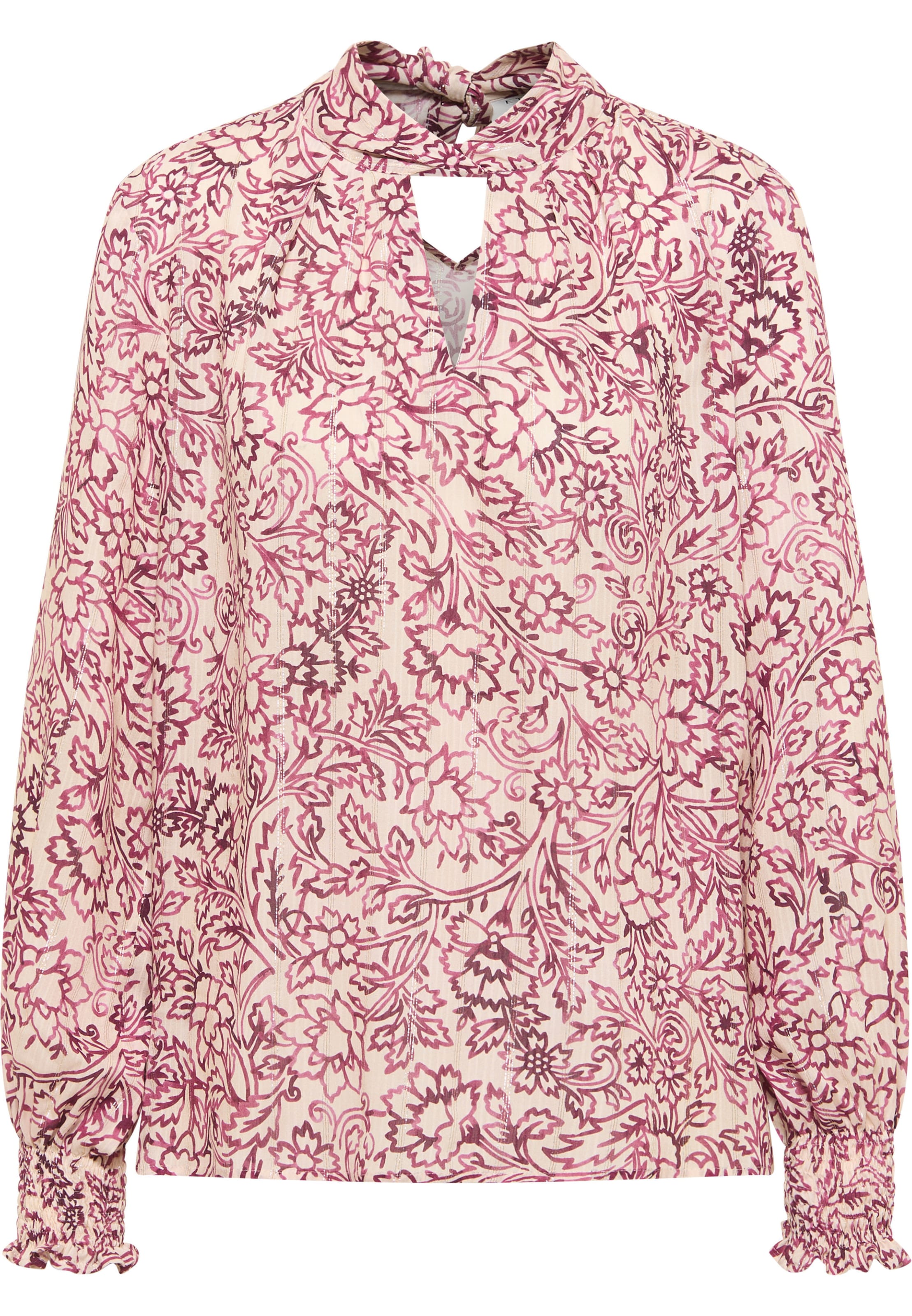 ETERNA Blouse in de kleur Sand / Donkerrood, Productweergave