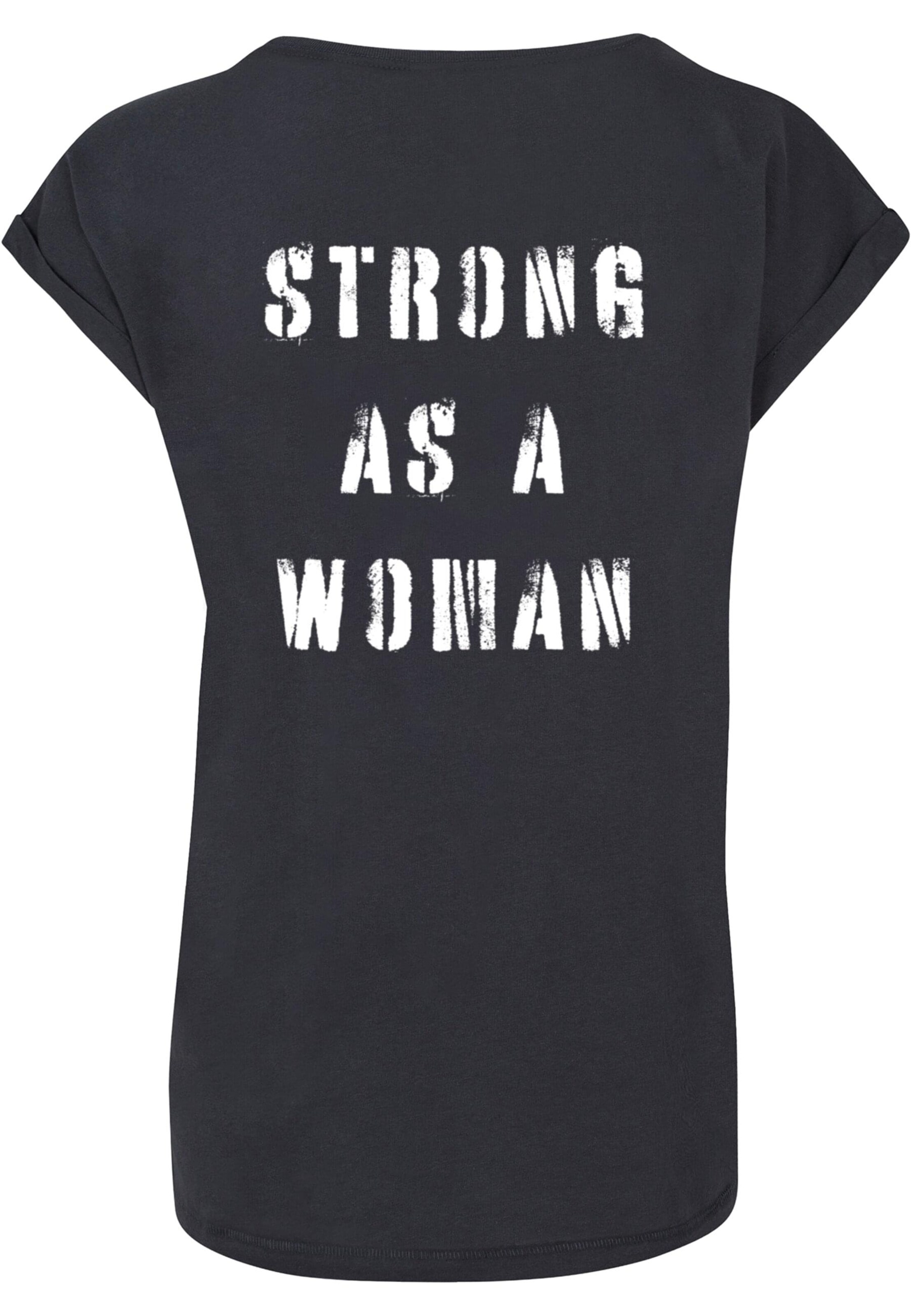 Tricou 'WD - Strong As A Woman' de la Merchcode pe albastru