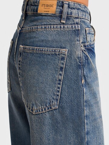 IT'S BASIC Regular Jeans 'Straight Mid Rise Jeans' in Blauw