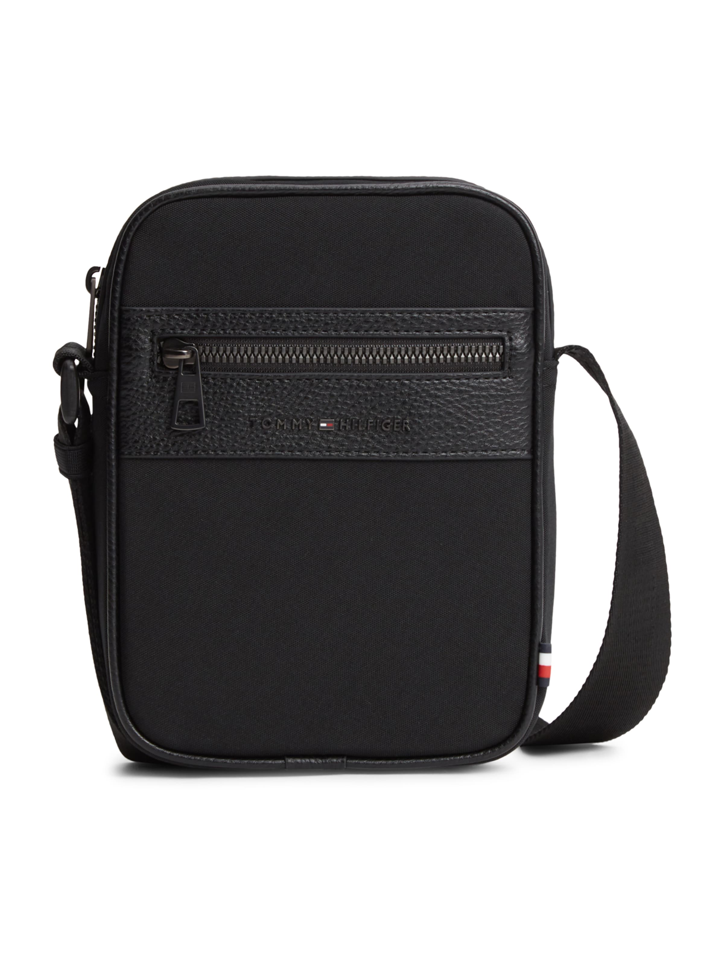 melns TOMMY HILFIGER Pleca soma: no priekšpuses