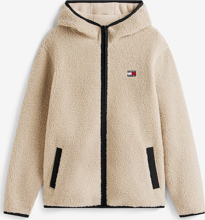 Flisinis džemperis iš Tommy Jeans, spalva – smėlio spalva, Prekių apžvalga