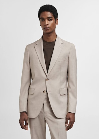 MANGO MAN Slim Fit Business-Sakko 'Milan' in Beige: predná strana