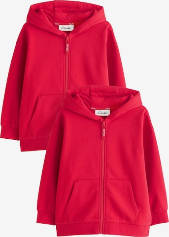 CLARKS Zip-Up Hoodie in Red: front