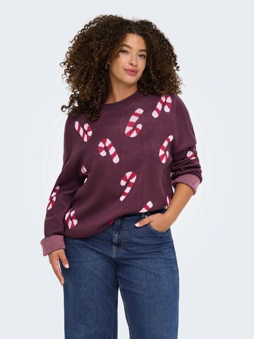 Pullover 'CARXMAS JOLLIE' di ONLY Carmakoma in rosso: frontale