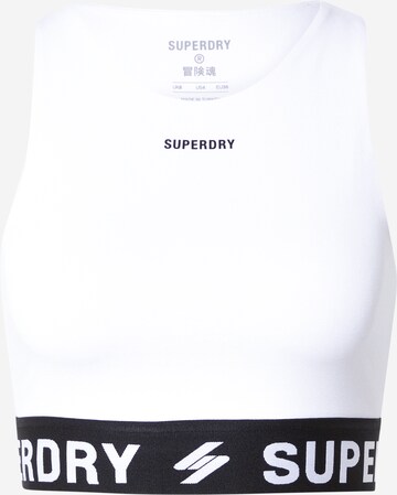 Bustier Soutien-gorge de sport Superdry en blanc : devant