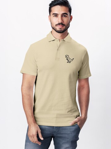 Neverless Shirt 'Polygon T-Rex' in Beige