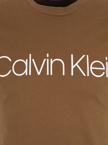 Calvin Klein Rovný strih Tričko - Hnedá