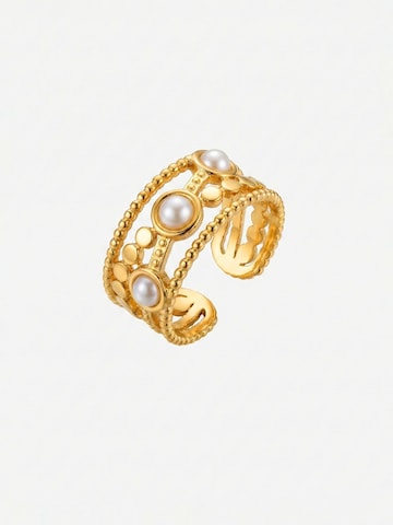 Nemomatheo Ring 'Pearl Lace – Mehrlagiger Perlenring' in Gold: front