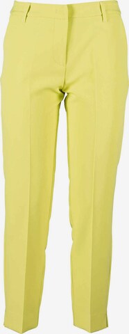 GAUDÌ Regular Pleat-Front Pants in Yellow: front