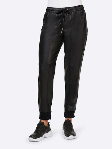 Regular Pantalon heine en noir : devant