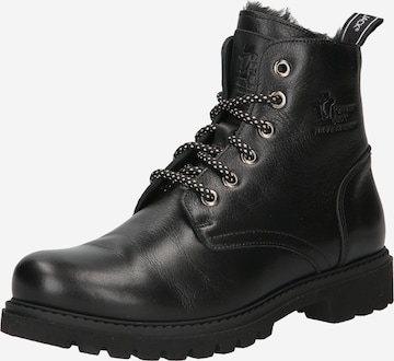 PANAMA JACK Lace-Up Ankle Boots 'Fabia' in Black: front