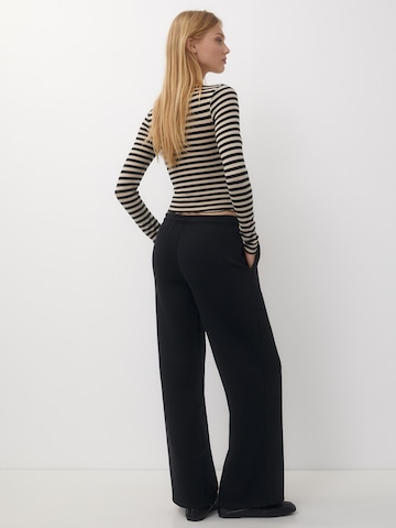 Pull&Bear Wide Leg Hose in Schwarz