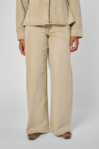 My Essential Wardrobe Wide leg Jeans 'Nielle' in Beige: front