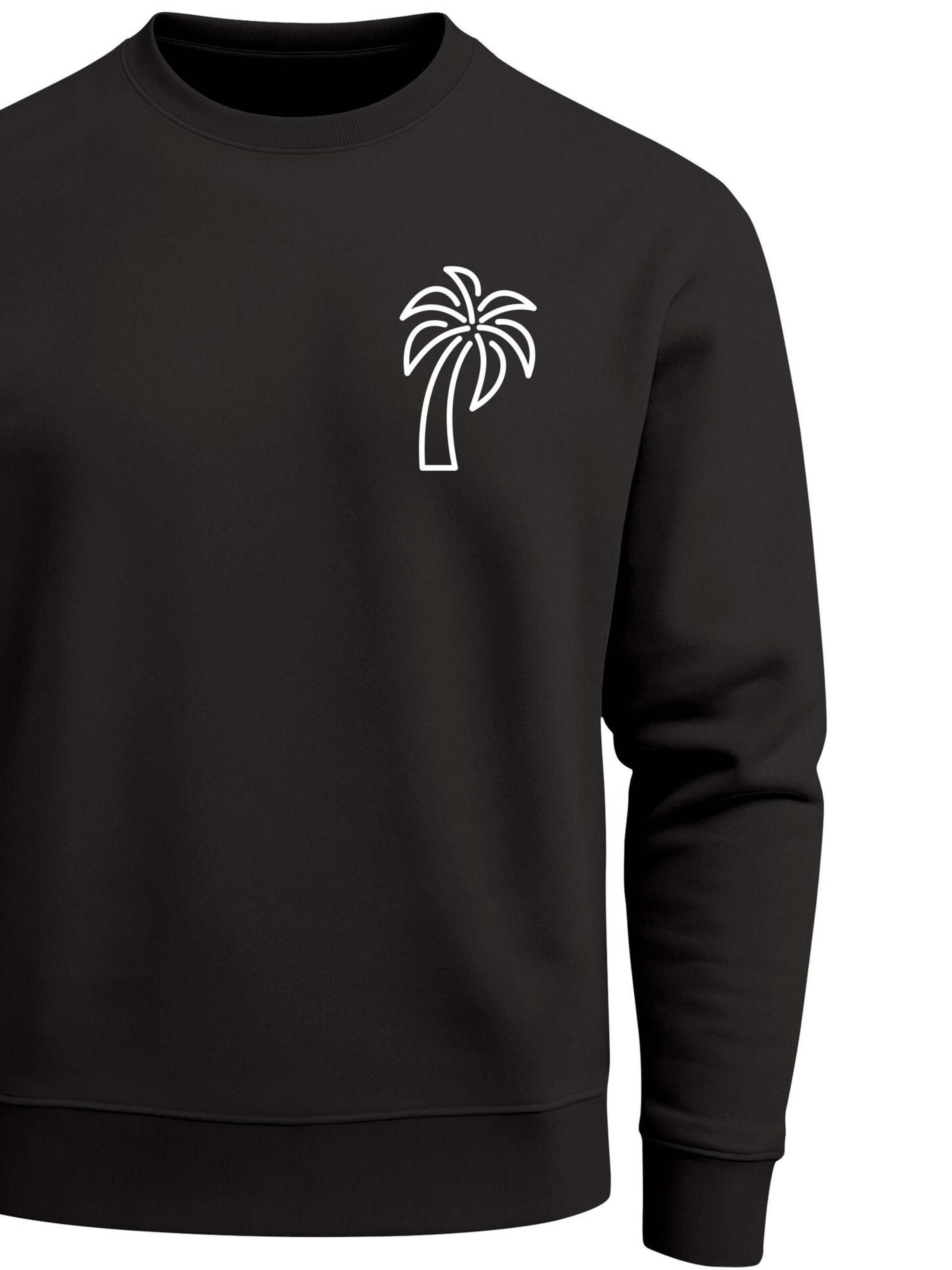 Neverless Sweatshirt 'Palm Lineart Logo'‌‌‌‌‌ in Schwarz