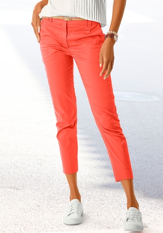 VIVANCE Slim fit Chino trousers in Orange: front