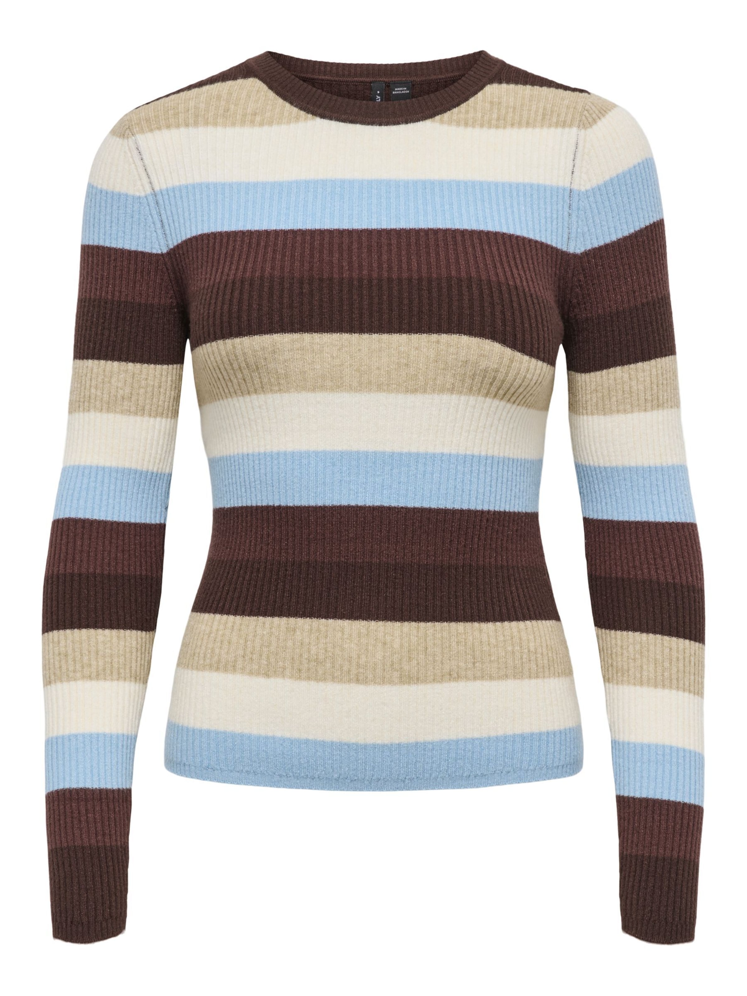 ONLY Pull-over 'ONLibi' en XS en beige / beige clair / bleu clair / marron, Vue avec produit