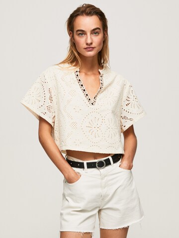 Pepe Jeans Bluse ' PRISKA ' in Weiß: Vorderseite