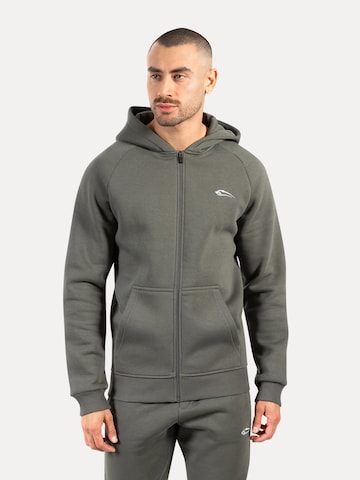 Smilodox Zip Hoodie ' Yasin ' in Grau: Vorderseite