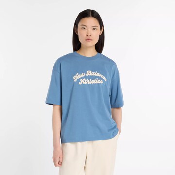 new balance Shirt 'Heritage' in Blauw: voorkant