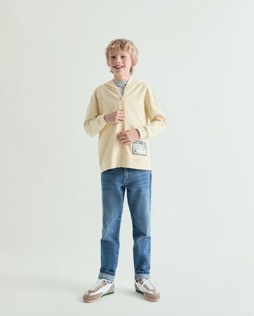 Scalpers Emboss Skull Zip Hoodie Kids ' ' in Beige: Vorderseite