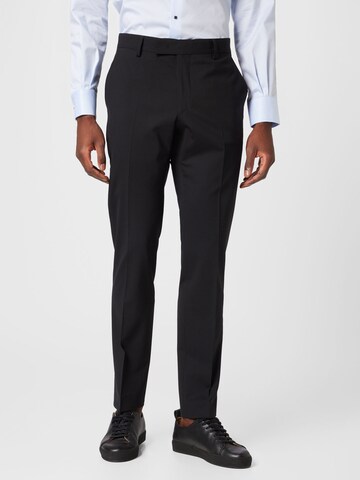 Regular Pantaloni cu dungă de la Karl Lagerfeld pe negru: față