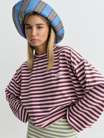 T-shirt 'ELIN STRIPE LONGSLEEVE' FEMSSY en rose