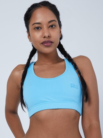 SPORTKIND Bralette Sports Bra 'Sport BH breite Träger' in Blue: front