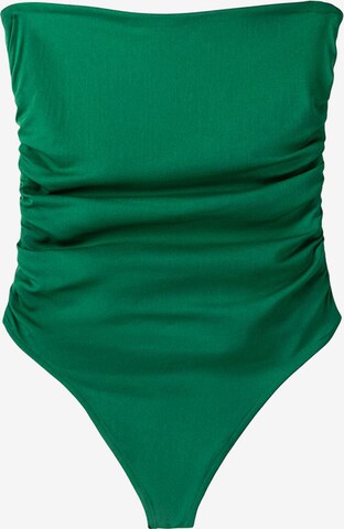 Bershka Shirt body in Groen: voorkant