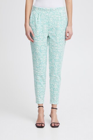 ICHI - Tapered Pantalón plisado 'KATE' en azul: frente