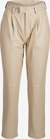 JJXX Tapered Pleat-Front Pants 'ADDIE' in Brown: front