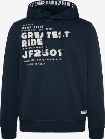 Sweat-shirt CAMP DAVID en bleu : devant