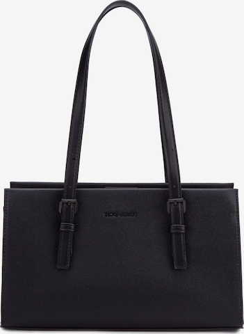 Borsa a spalla 'Borsa a spalla David Jones ecopelle Saffiano manici piatti regolabili' di David Jones in nero: frontale