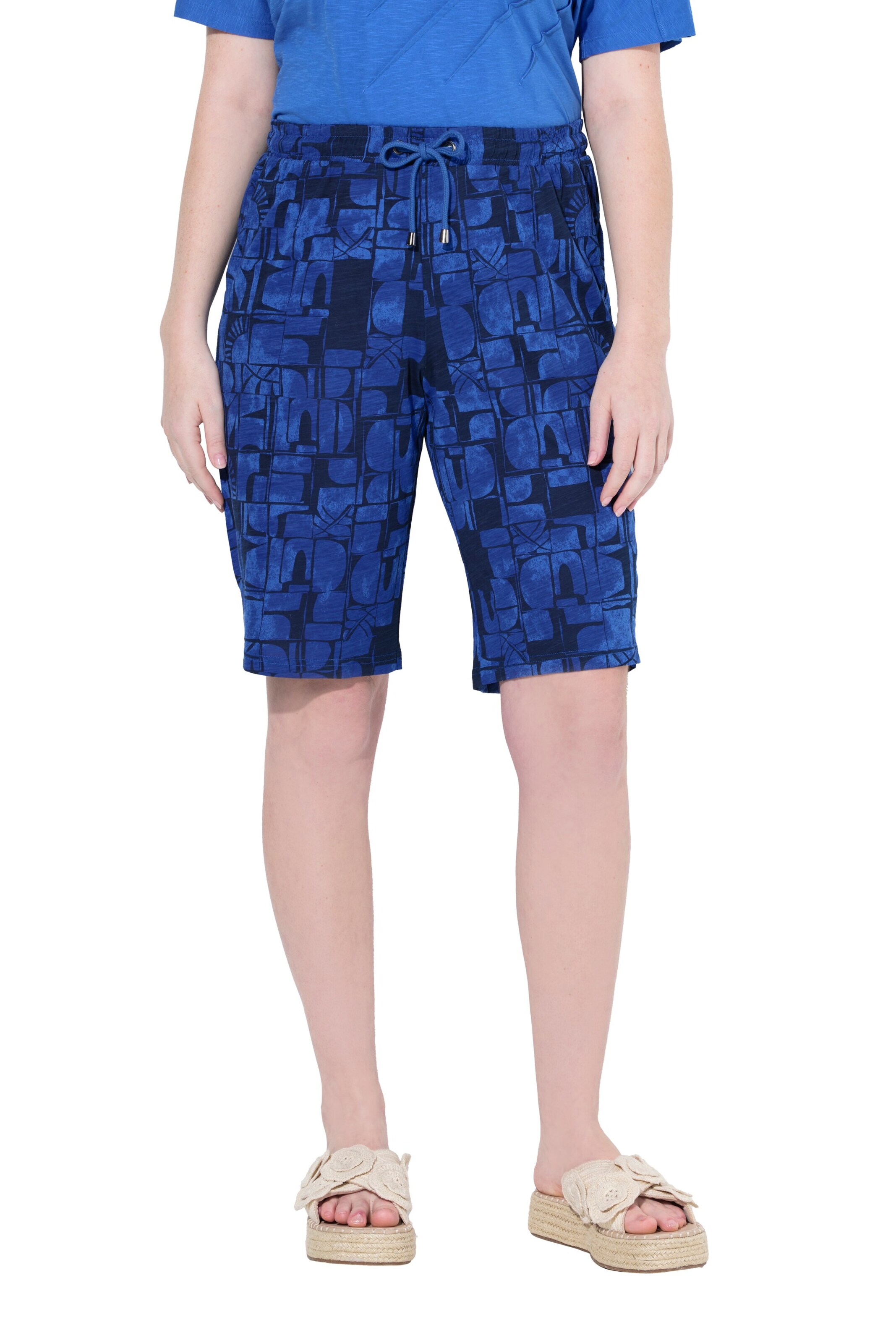 Ulla Popken Normální Kalhoty – modrá: přední strana