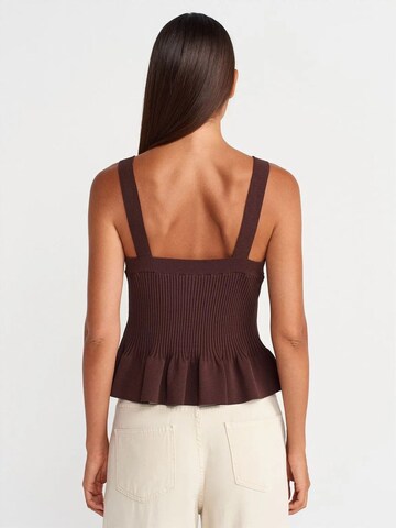 Dilvin Knitted Top in Brown