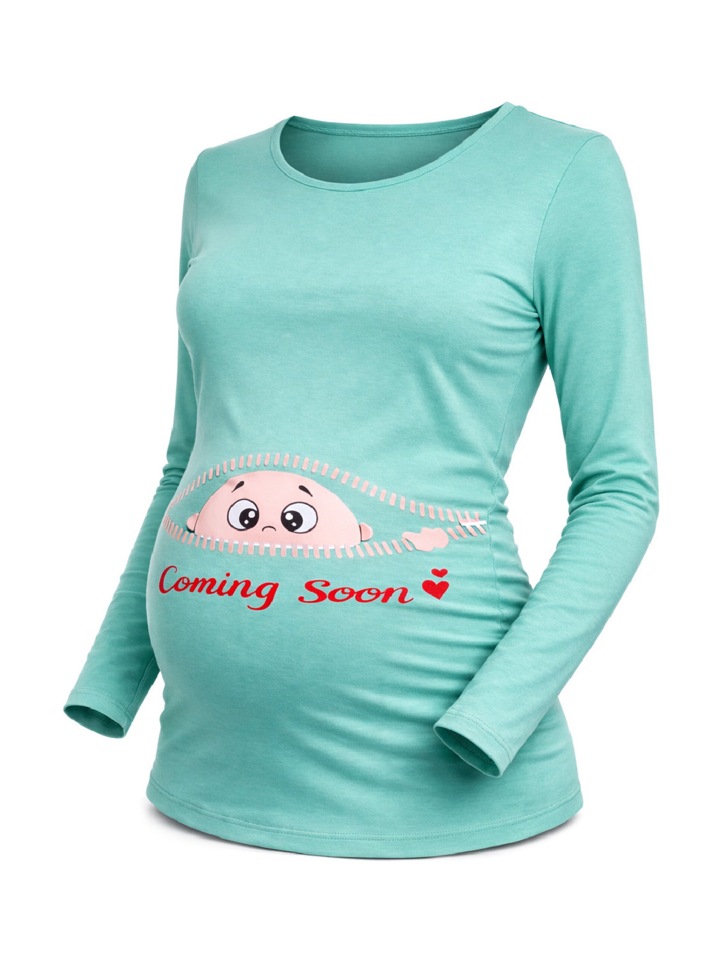 M.M.C. Shirt 'Coming Soon Umstandslangarmshirt' in Blue: front
