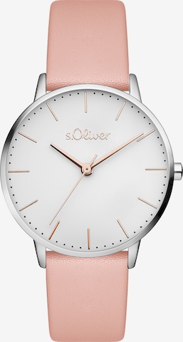 s.Oliver Analog Watch 'Modern Basics' in Pink: front