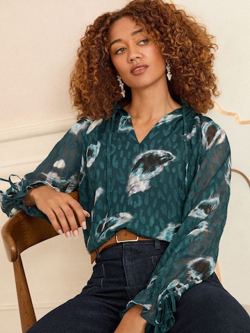 Chemisier love & roses en vert