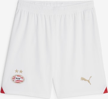 PUMA Regular Workout Pants 'PSV Eindhoven' in White: front