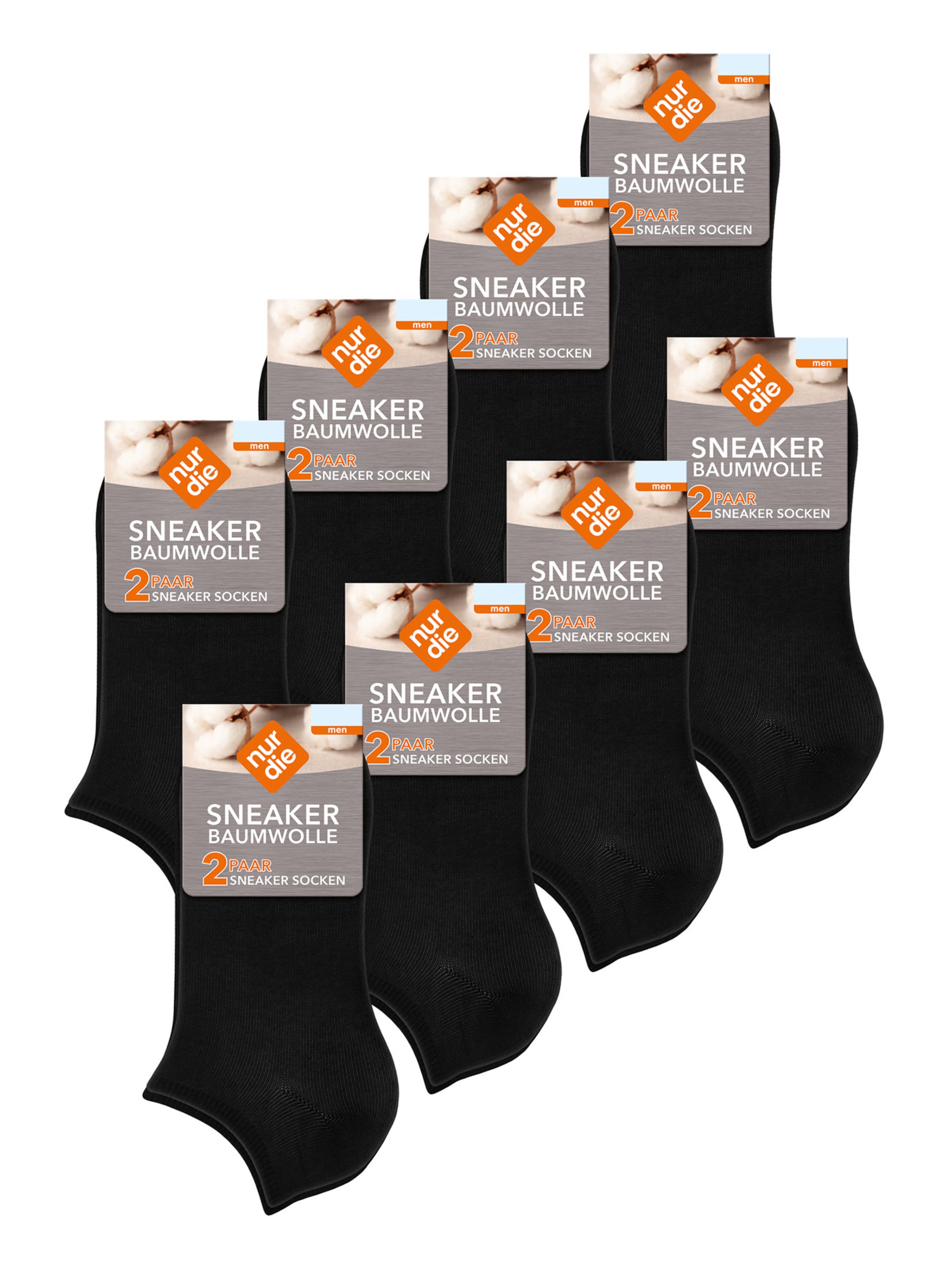Nur Die Socks ' Baumwolle Basic Unifarben ' in Black: front